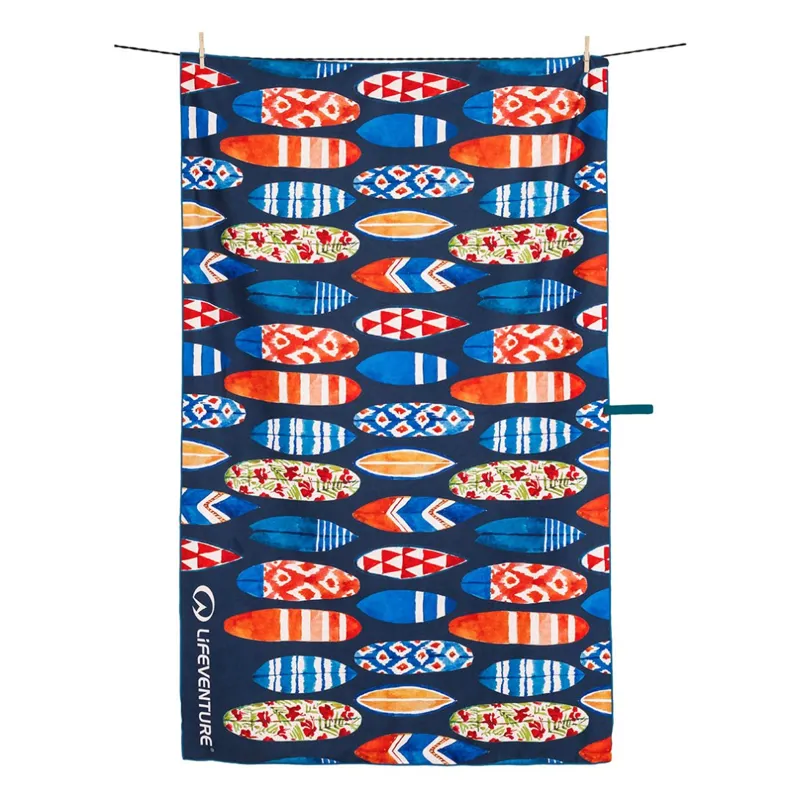 Lifeventure Recycled Soft Fibre Towel in Surfboards Print