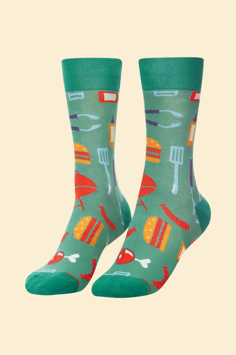 Powder BBQ Buddy Mens Socks in Sage-1