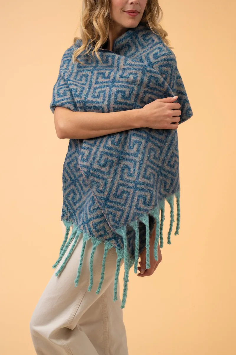 Powder Athena Cosy Scarf in Denim/Taupe