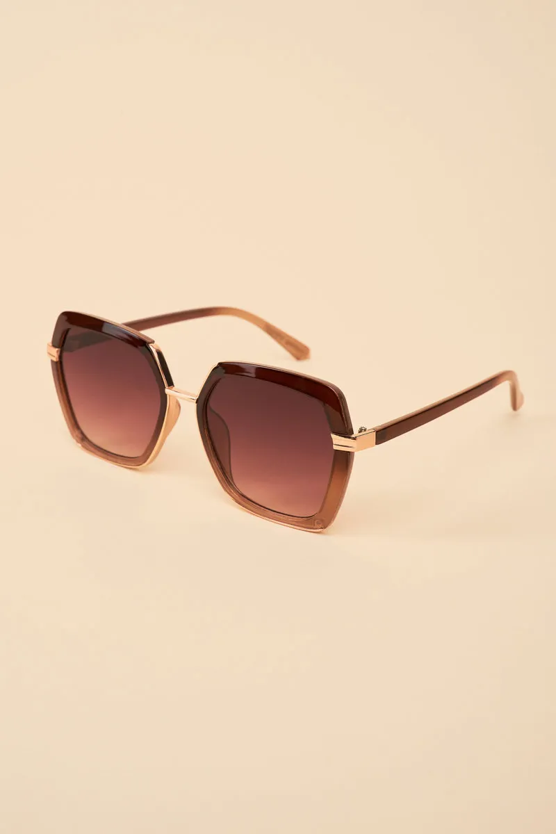Powder Angelina Luxe Sunglasses in Mahogany