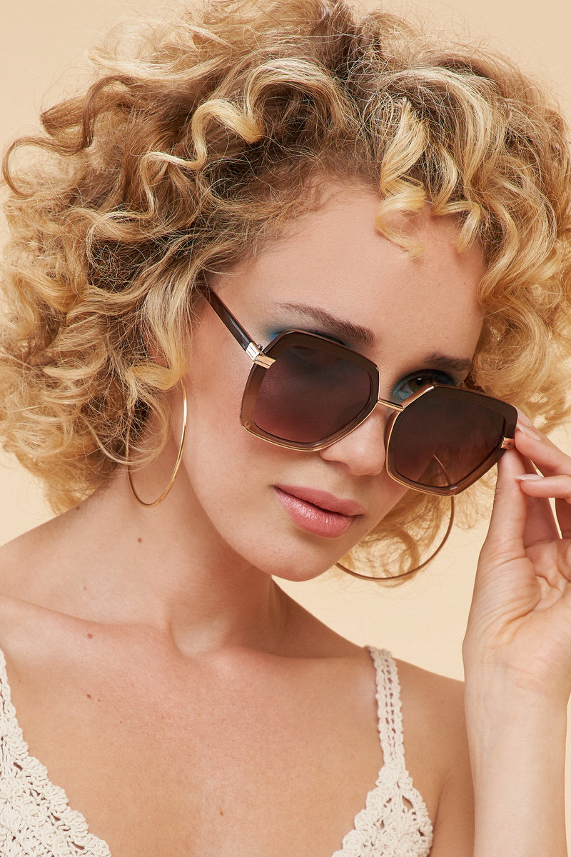 Powder Angelina Luxe Sunglasses in Mahogany-2