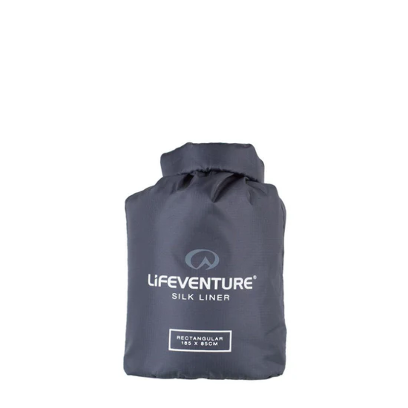 Lifeventure Silk Sleeping Bag Liner Rectangular in Grey-2