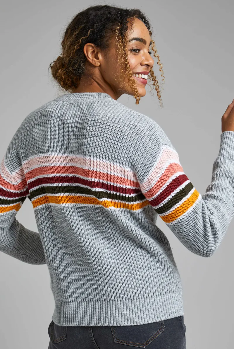 Weirdfish Koko Jumper Womens in Grey Marl-1