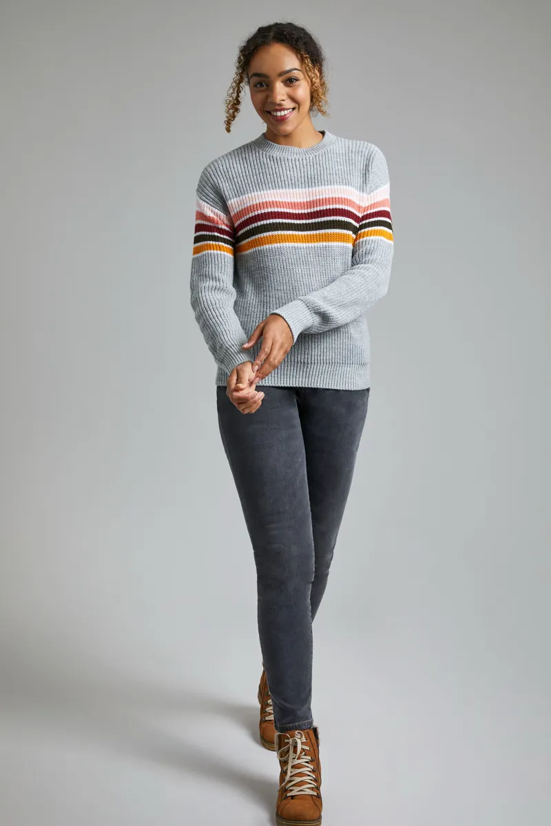 Weirdfish Koko Jumper Womens in Grey Marl-2