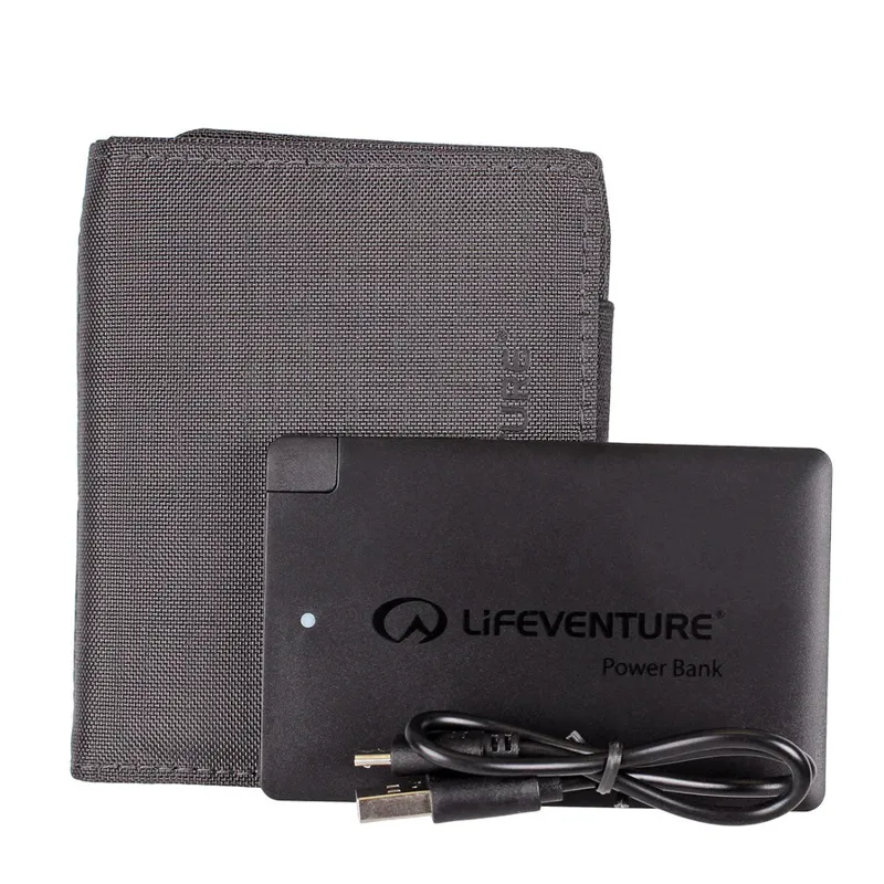 Lifeventure RFID Charger Wallet in Recycled Grey