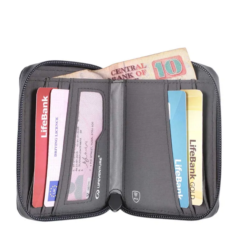 Lifeventure RFID Recycled Bi-Fold Wallet in Grey-3