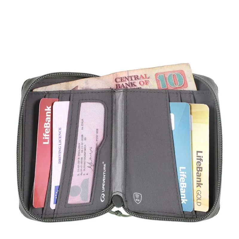 Lifeventure RFID Recycled Bi-Fold Wallet in Olive-3