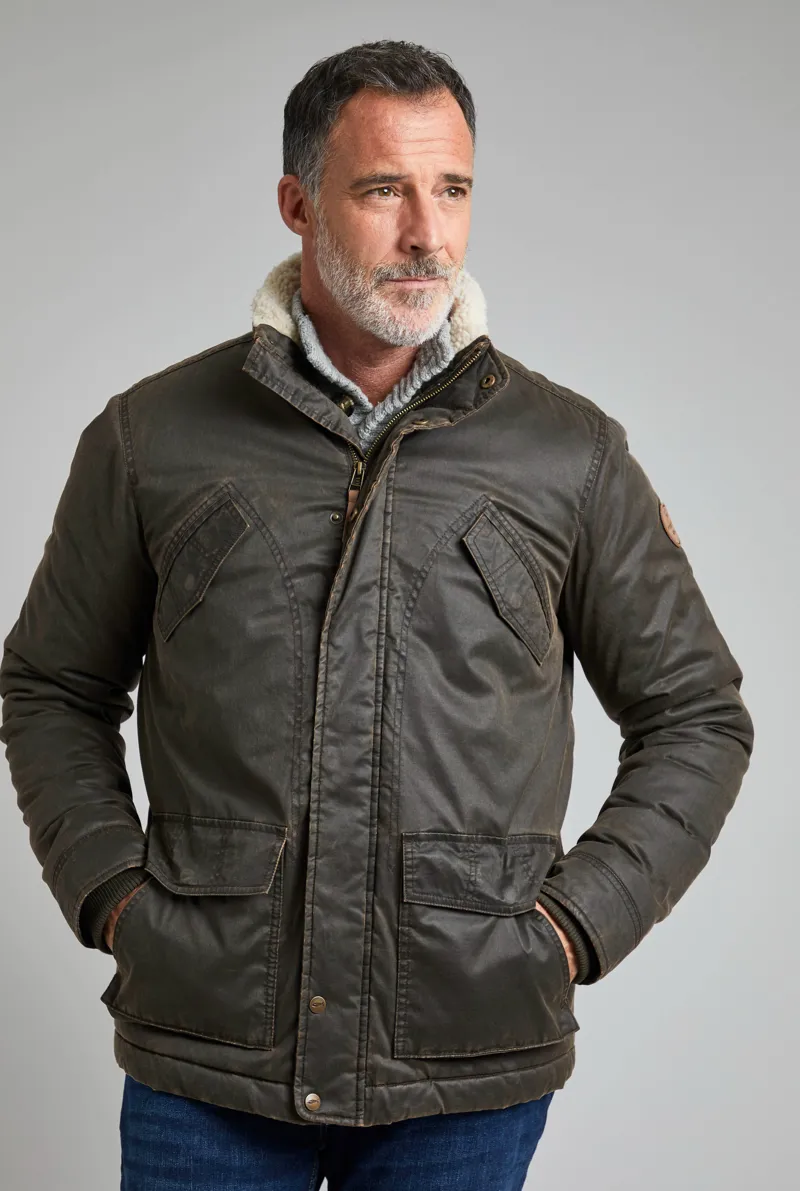 Weirdfish Seabrook Jacket Mens in Bark