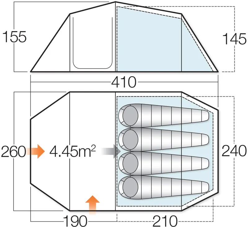 Vango Ark 400 4 Person Tent River-1