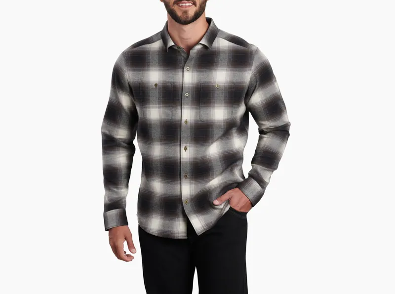 Kuhl Law Long Sleeved Flannel Shirt Mens in Forged Iron 