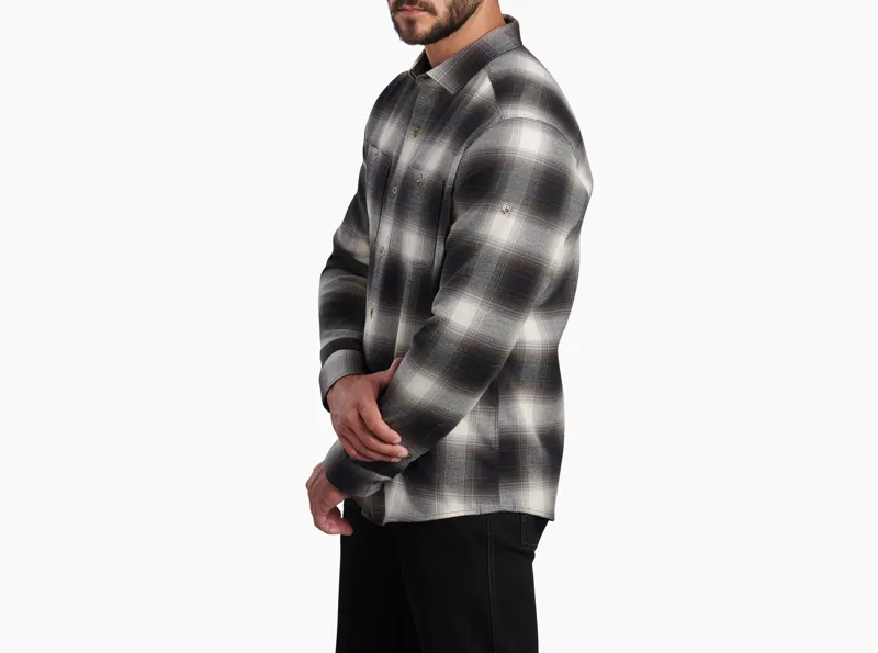 Kuhl Law Long Sleeved Flannel Shirt Mens in Forged Iron -2