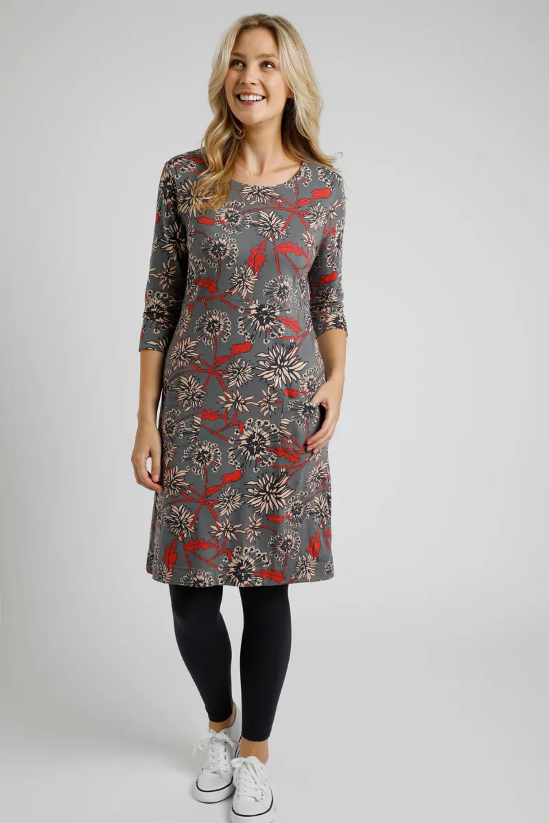 Weirdfish Starshine Jersey Dress Womens in Cement