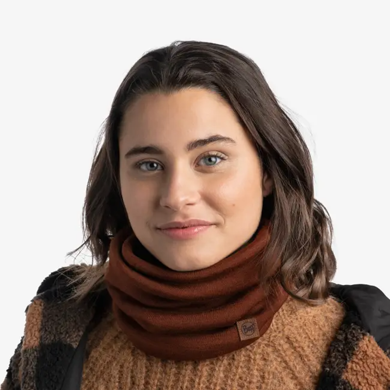 Buff Merino Heavyweight Neck Tube in Solid Sienna-4