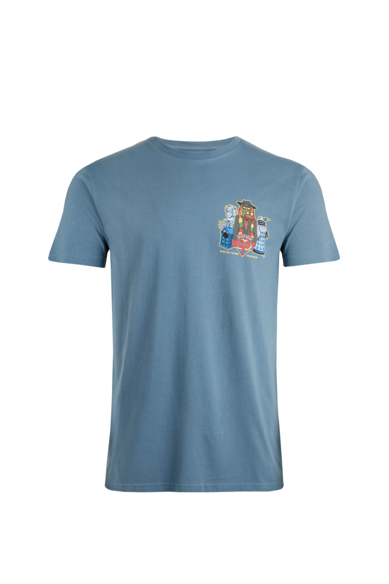 Weird Fish Doctor Hoot T-Shirt Mens in Blue Mirage-1