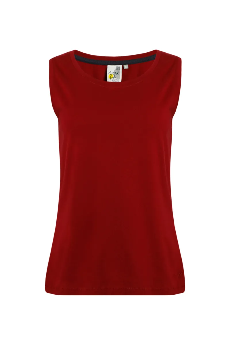 Weird Fish Calle Tank Top Womens in Garnet-3