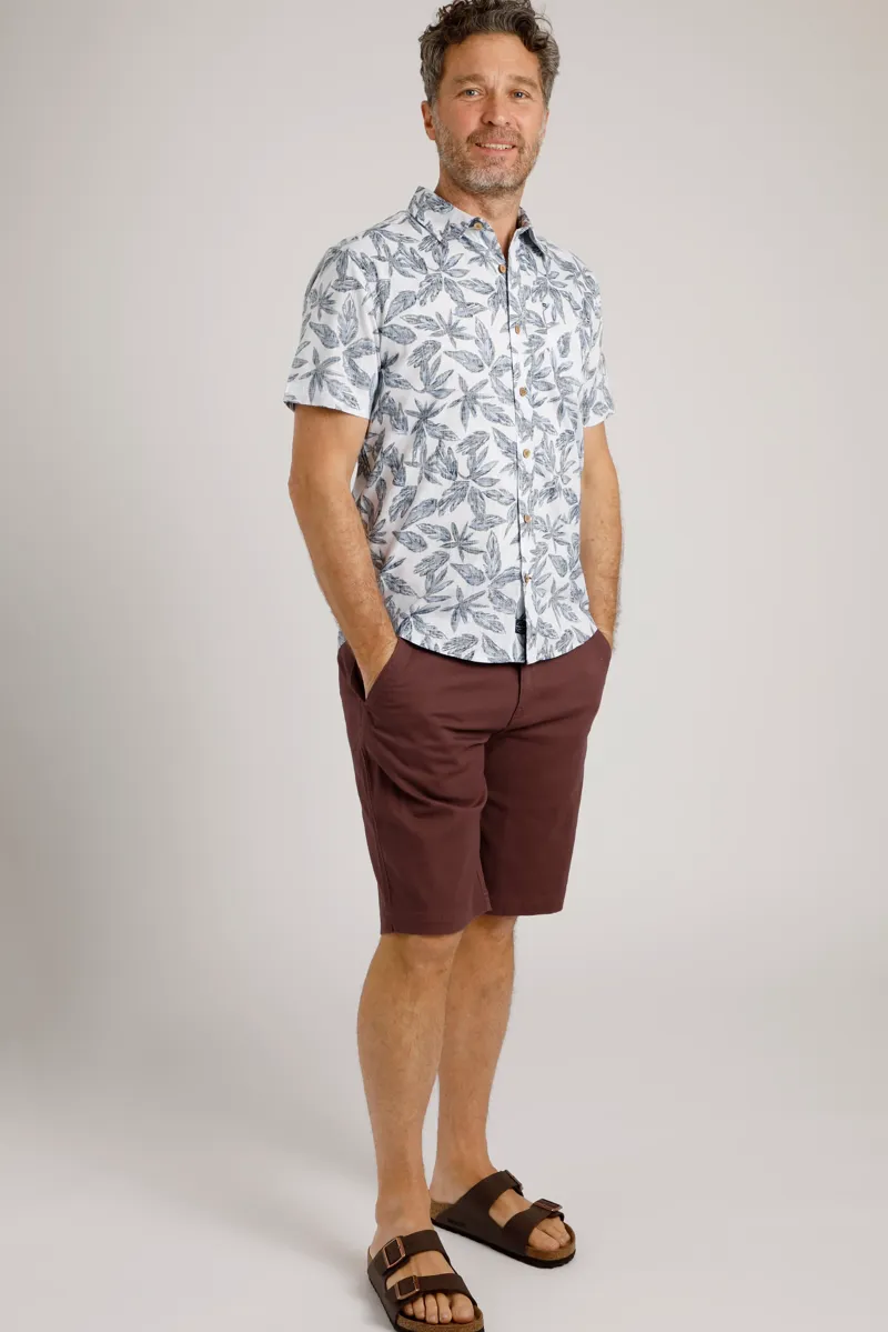 Weirdfish Rayburn Shorts Mens in Mahogany