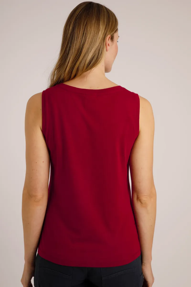Weird Fish Calle Tank Top Womens in Garnet-1