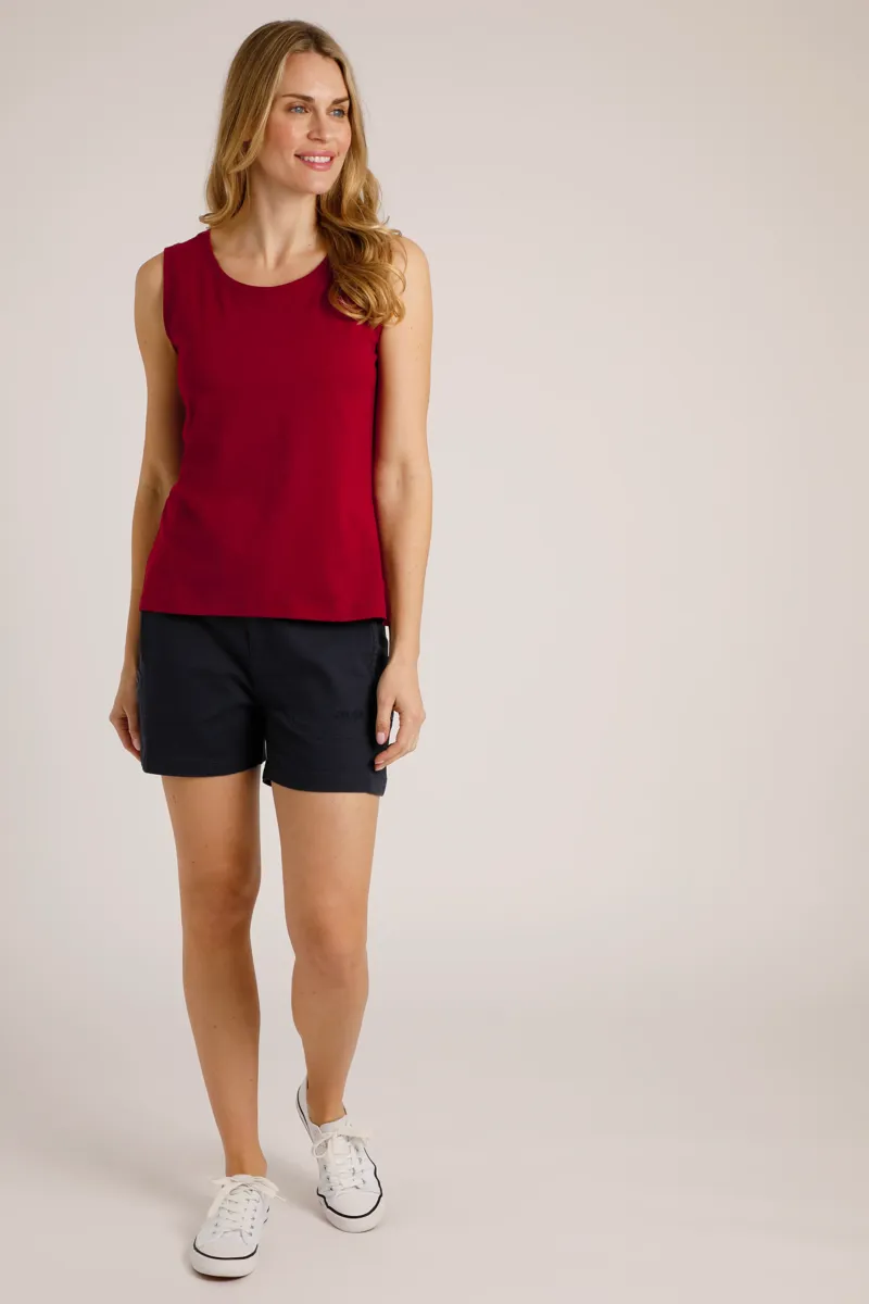 Weird Fish Calle Tank Top Womens in Garnet