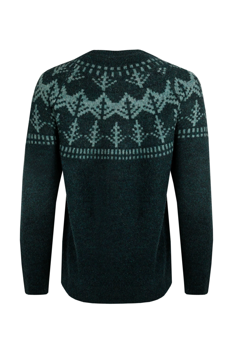 Weirdfish Asteria Eco Fair Isle Jumper Womens in Ivy-1