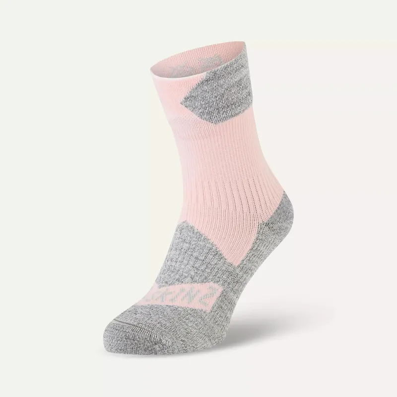 Sealskinz Bircham Waterproof All Weather Ankle Length Sock in Pink/Grey Marl