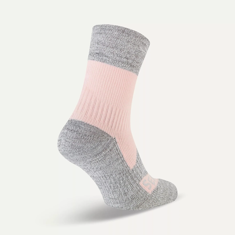 Sealskinz Bircham Waterproof All Weather Ankle Length Sock in Pink/Grey Marl-1