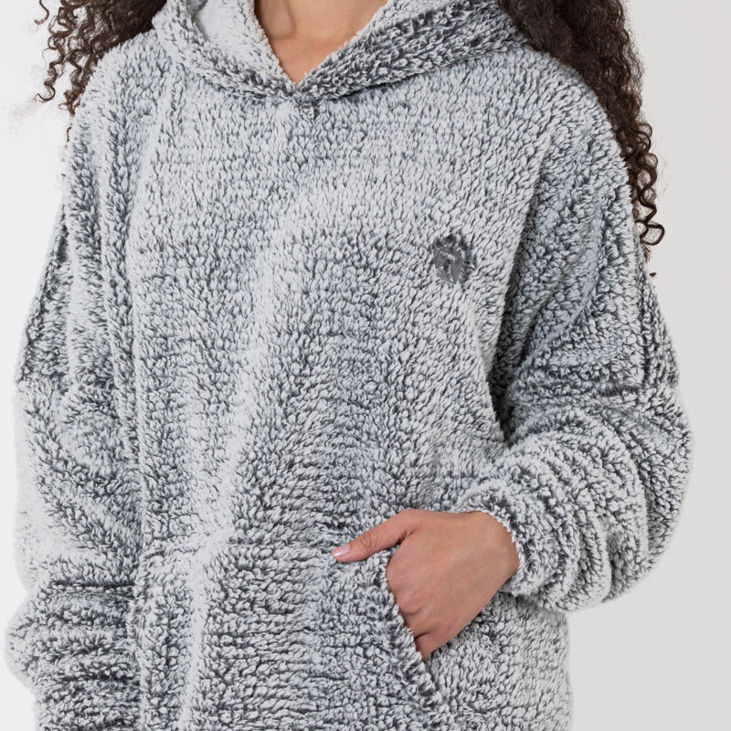 Bedroom Athletics Esme bobble Sherpa blanket hoodie in Trace Grey-1