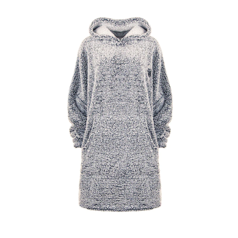 Bedroom Athletics Esme bobble Sherpa blanket hoodie in Trace Grey-5