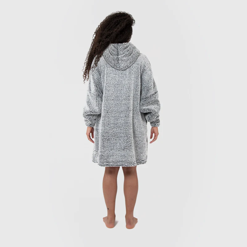 Bedroom Athletics Esme bobble Sherpa blanket hoodie in Trace Grey-3