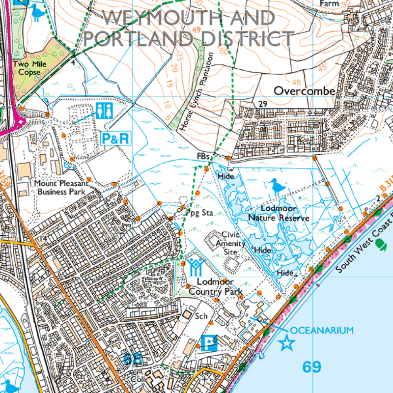 Ordnance Survey Purbeck and south Dorset Map Weather Proof-3