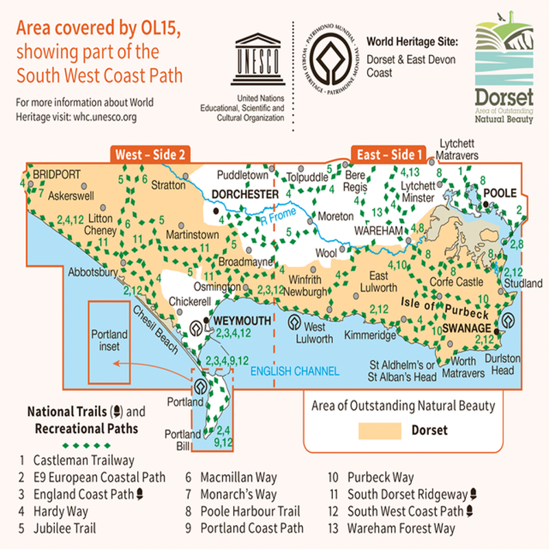Ordnance Survey Purbeck and south Dorset Map Weather Proof-2