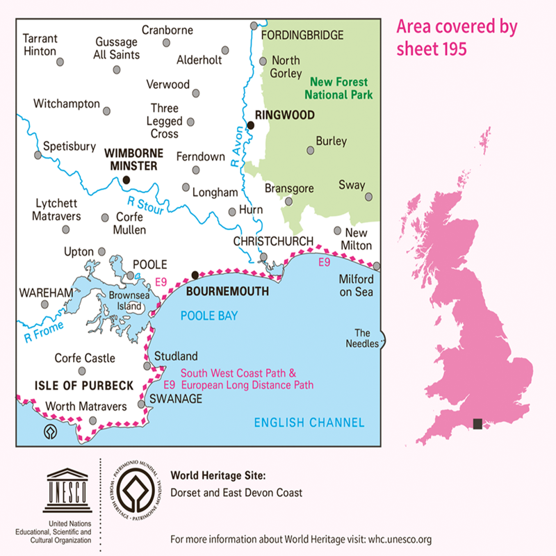 Ordnance Survey Bournemouth and Purbeck Landranger Map-1