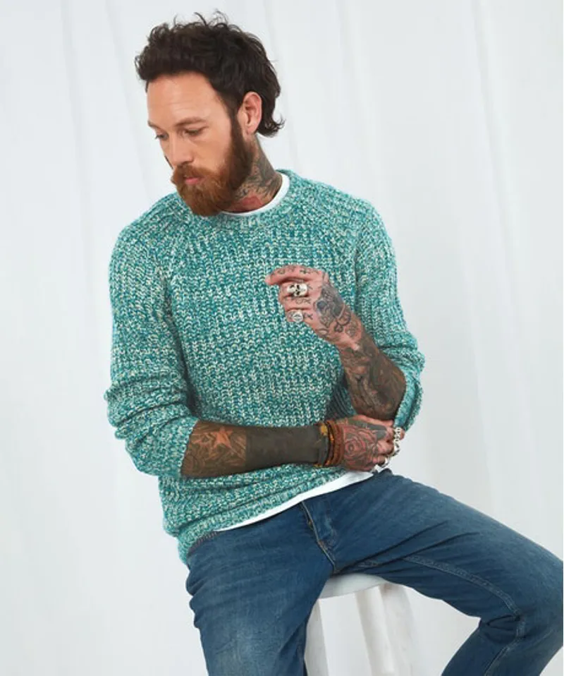 Joe Browns Fun and Fresh Knit Mens in Aqua