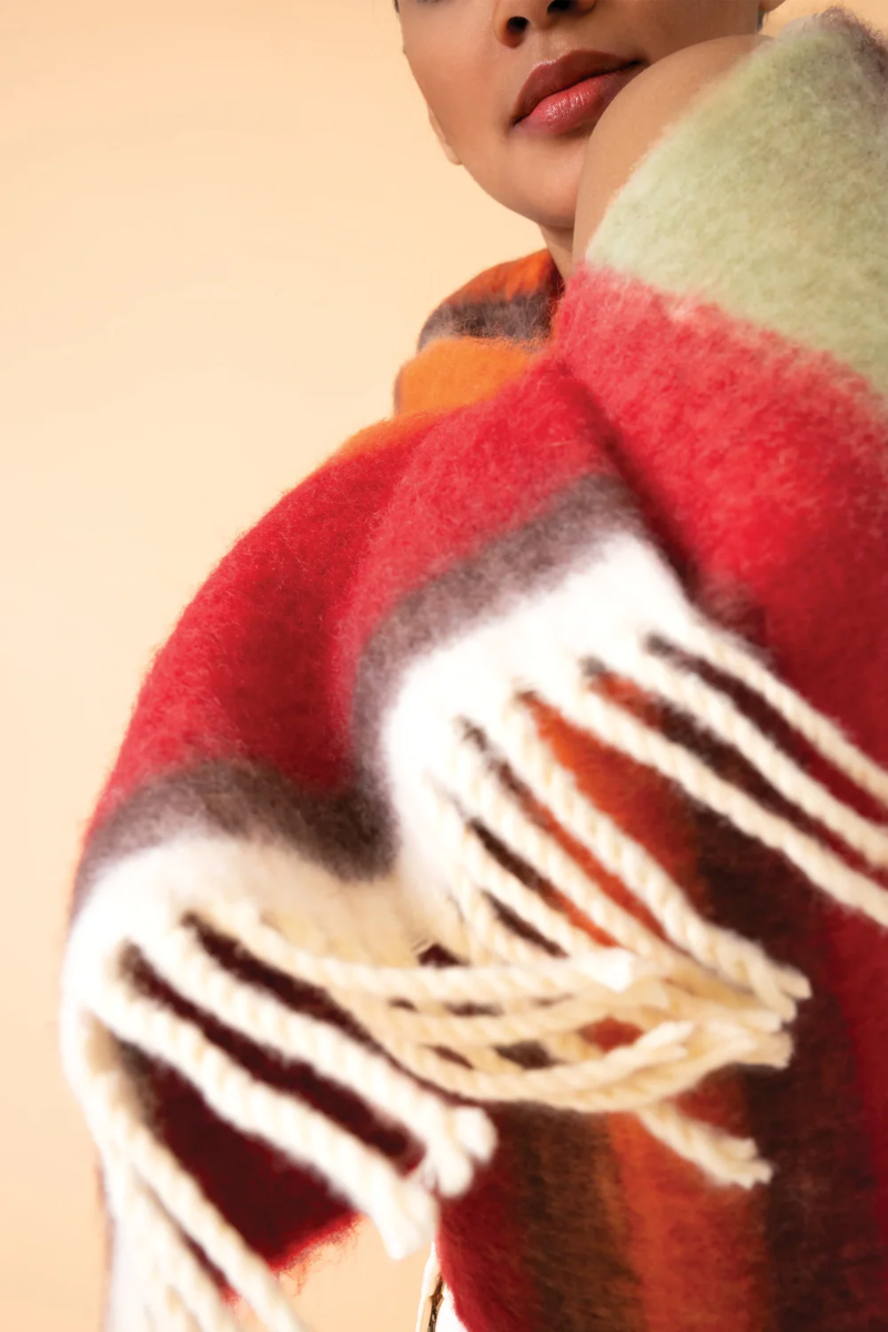 Powder Murphy Cosy Scarf in Rust/Sage-1