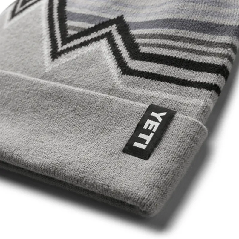 Yeti Freestyle Knitted Beanie in Grey/Black-1