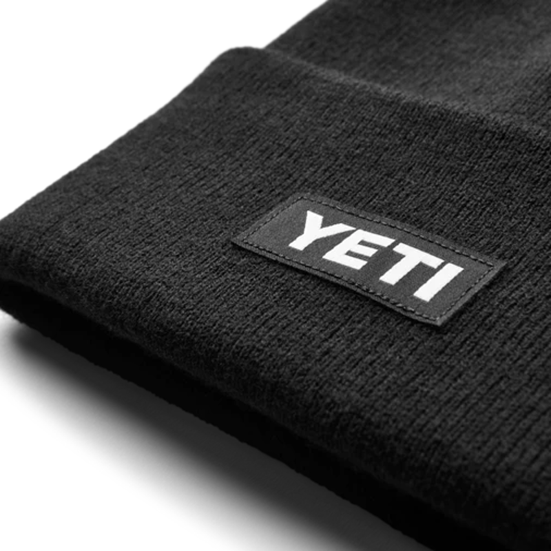 Yeti Logo Badge Knitted Beanie in Black-1