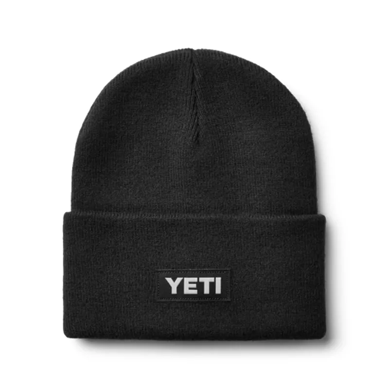 Yeti Logo Badge Knitted Beanie in Black