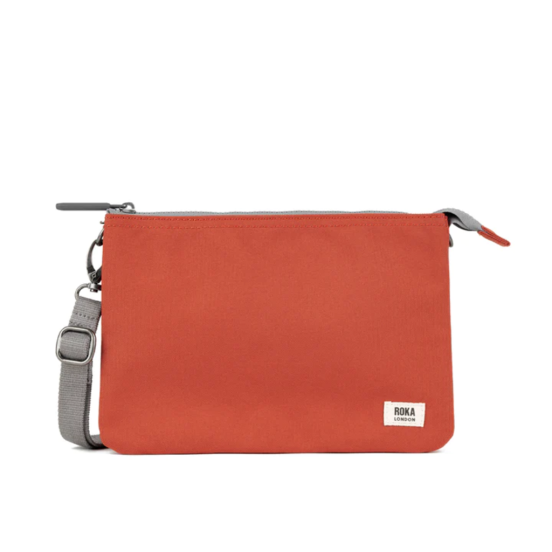 Roka Carnaby XL Recycled Canvas Cross Body Bags in Rooibos