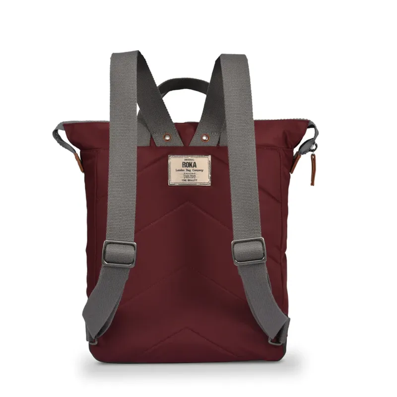 Roka Bantry B Medium Recycled Canvas Back Pack in Port-2