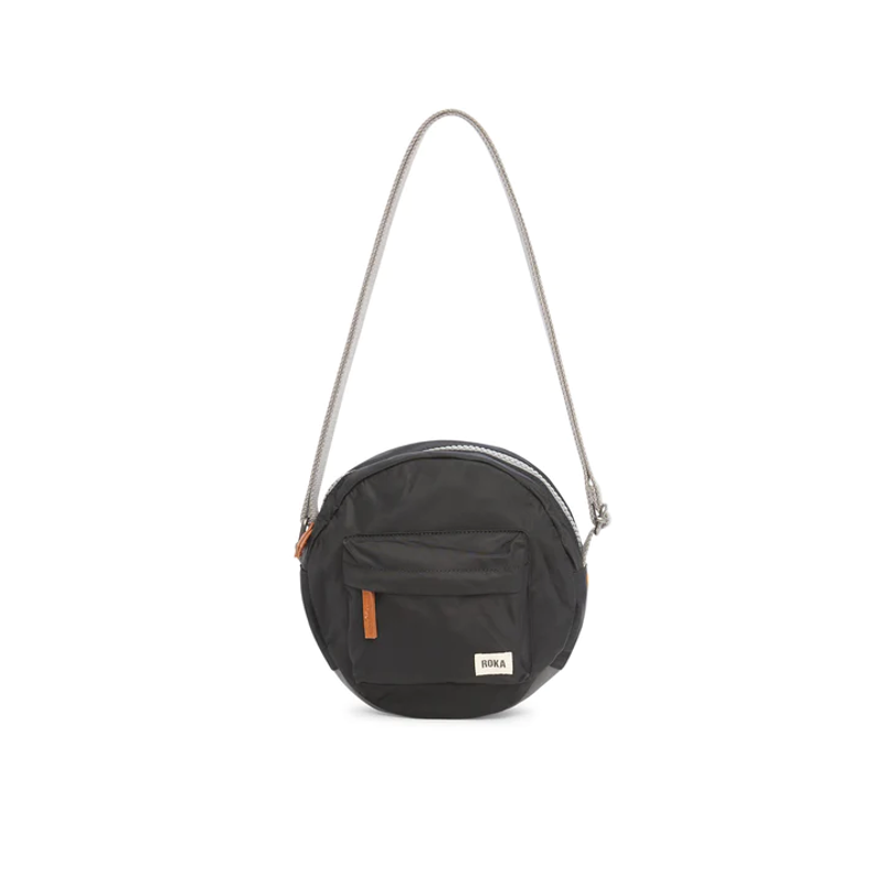 Roka Paddington B Recycled Nylon Cross Body Bag in Black