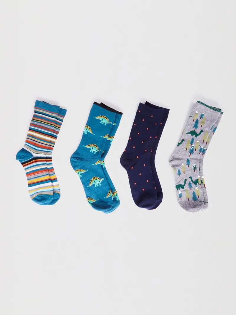 Thought Eull Bamboo Christmas Dinosaur Sock Box Mens-3