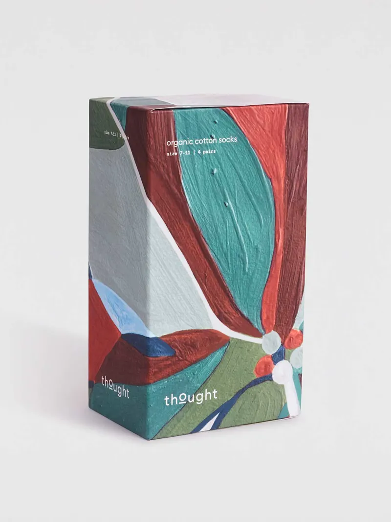 Thought Joseph GOTS Organic Cotton Christmas Jumper Sock Box Mens -10