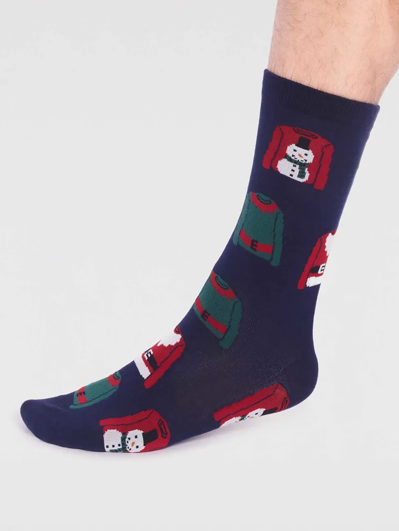 Thought Joseph GOTS Organic Cotton Christmas Jumper Sock Box Mens -3