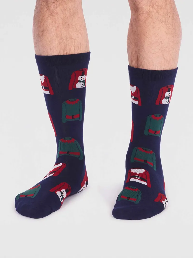 Thought Joseph GOTS Organic Cotton Christmas Jumper Sock Box Mens -2