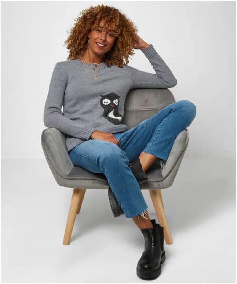 Joe Browns Wonderfully Wise Owl Sweater Womens