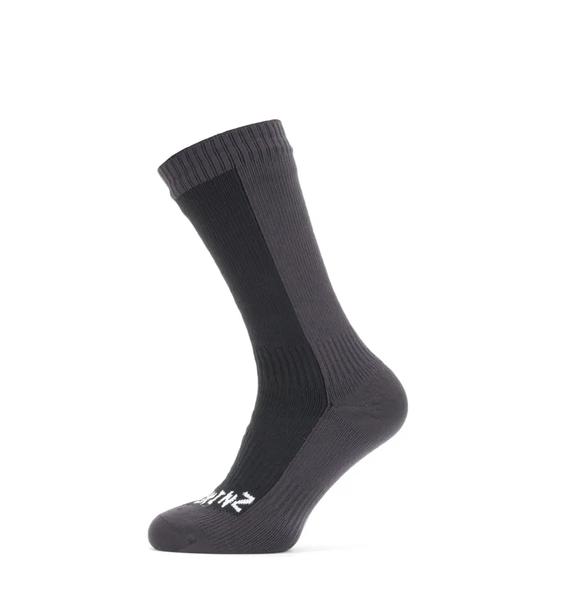 Sealskinz Starston Waterproof Cold Weather Mid Length Sock in Black/Grey
