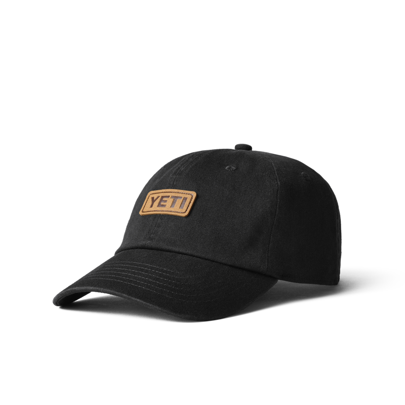 Yeti Leather Logo Badge Hat in Black-1