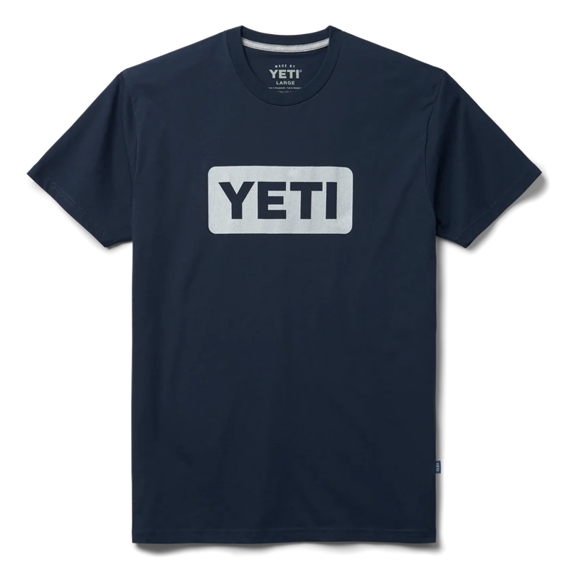 Yeti Logo Badge T-shirt in Navy/White