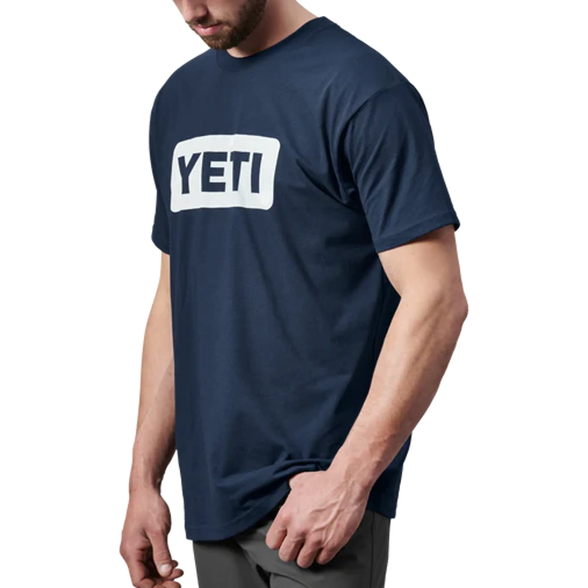 Yeti Logo Badge T-Shirt Mens in Navy