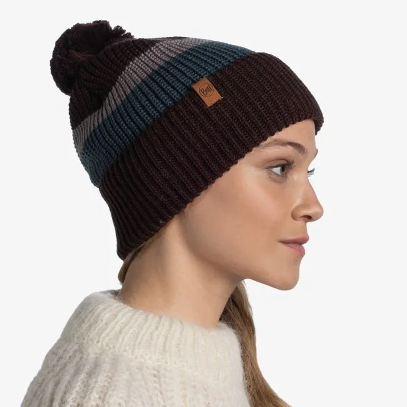 Buff Elon Knitted Hat in Maroon-1