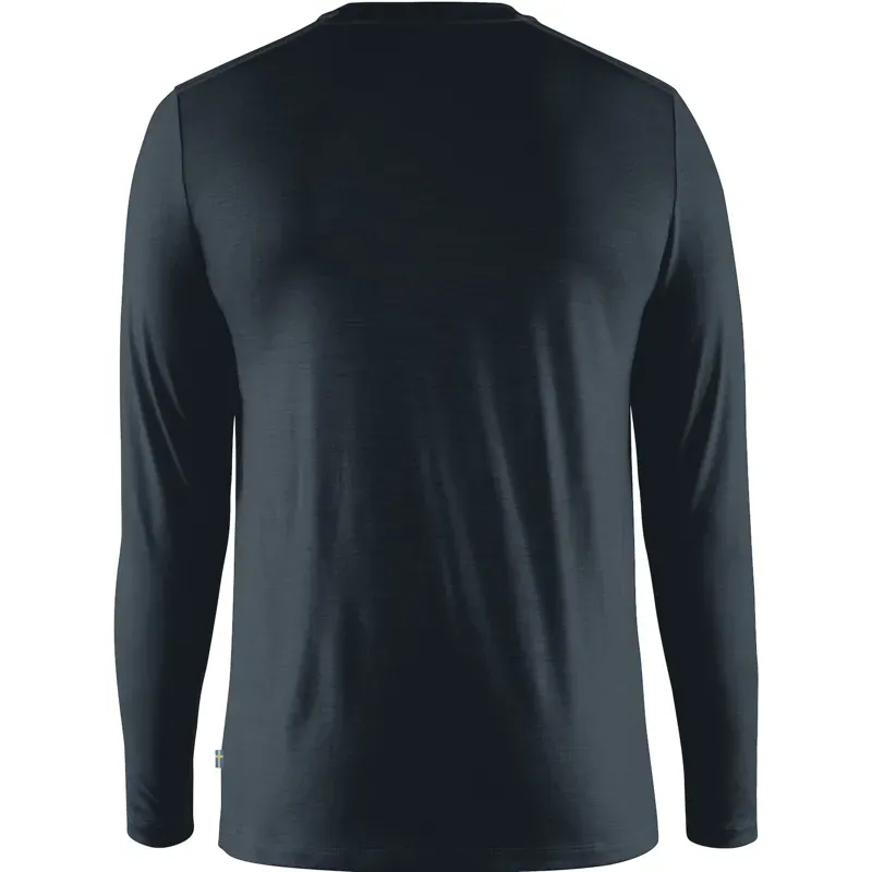Fjallraven Abisko Wool Long Sleeved Jersey Mens in Black-1